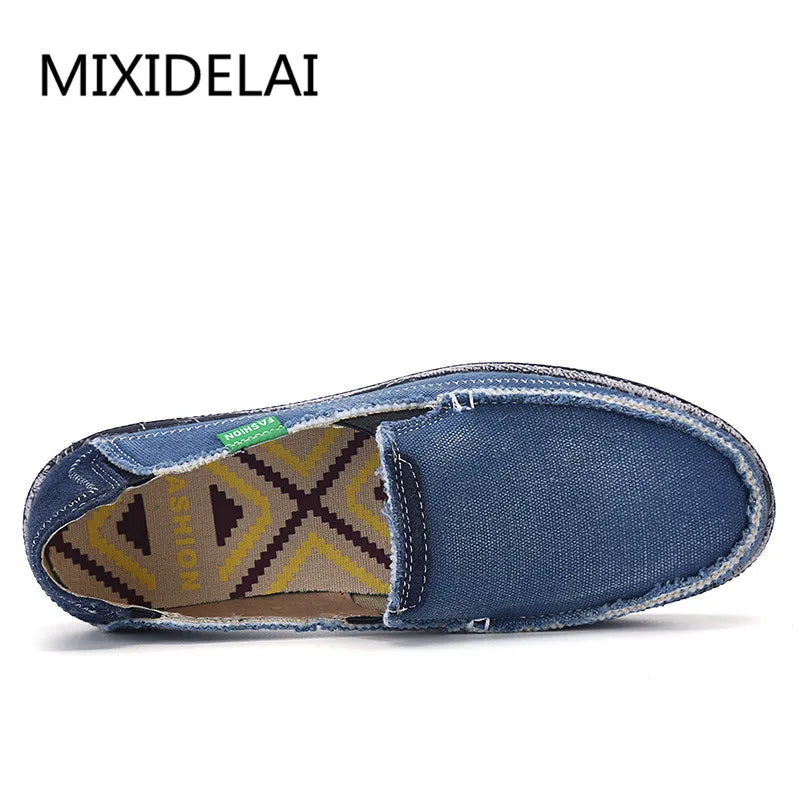 New Arrival Low Price Mens Breathable High Quality Casual Shoes Jeans Canvas Casual Shoes Slip On Men Fashion Flats Loafer