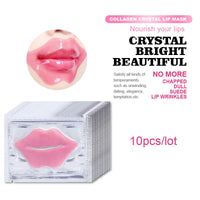 10Pcs Beauty Super Lip Plumper Pink Crystal Collagen Lip Mask Patches Moisture Essence Wrinkle Ance korean Cosmetics Skin Care