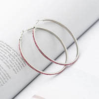 Top Popular Earrings With Rhinestone Circle Earrings Simple Earrings Big Circle Gold Color Hoop Earrings For Women E005