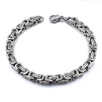 Gokadima New Product, Silver Color Stainless Steel bracelets Link Byzantine Chain Bracelet For MENS Jewelry Fashion Good quality