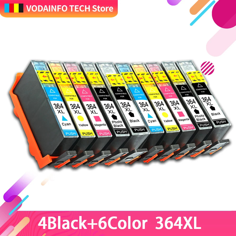 QSYRAINBOW Printer Ink Cartridge 364XL 364 XL Compatible For HP Photosmart 5510 5515 6510 B010 B109 B209 Deskjet 3070A For HP364