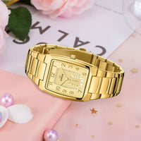 WWOOR 2023 New Gold Women Watches Creative Steel Women's Bracelet Wrist Watches Ladies Square Waterproof Female Relogio Feminino