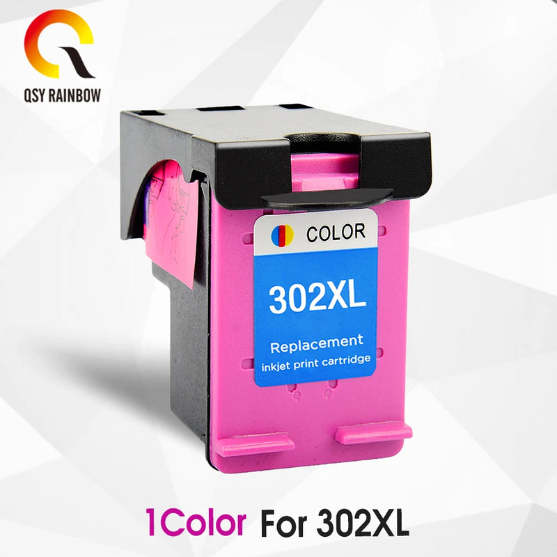 QSYRAINBOW remanufactured 302XL Replacement for HP 302 HP302 XL Ink Cartridge for Deskjet 1110 1111 1112 2130 2131 printer - Big ben-Boutique