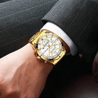 Gold Watches Men's Luxury Top Brand CURREN Quartz Wristwatch Fashion Sport and Causal Business Watch Male Clock Reloj Hombres