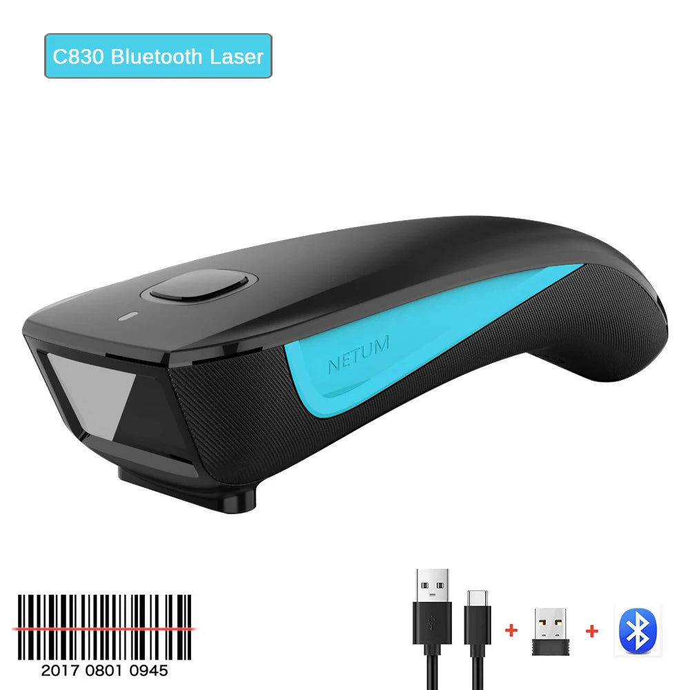 NETUM C750 Bluetooth QR 2D Barcode Scanner AND C830 Wireless Laser 1D usb Bar Code Reader for IOS Android Windows Mobile Payment - Big ben-Boutique