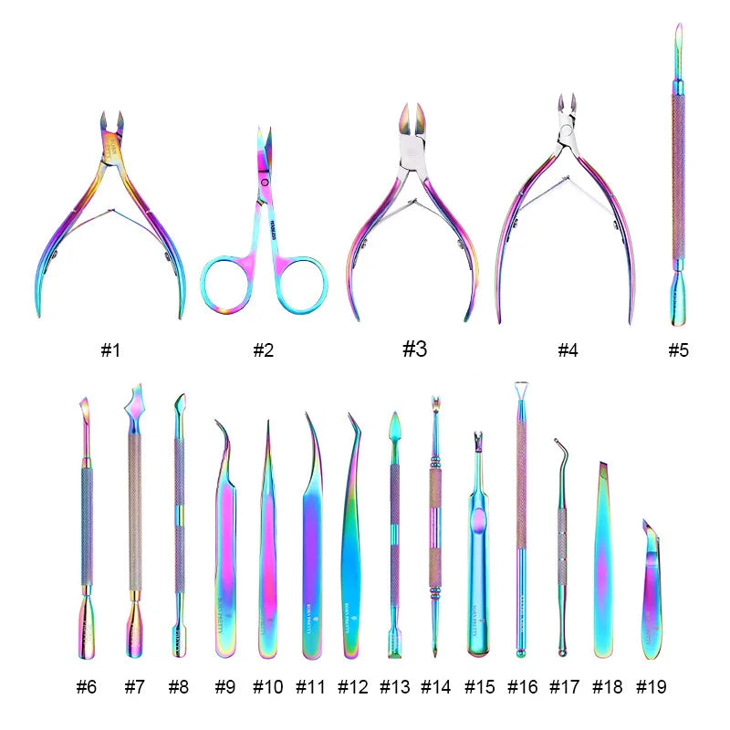 BORN PRETTY Colorful Nail Art Tool Nipper Nail Cuticle Cutter Scissor Dead Skin UV Gel Remover Pusher  Stamper