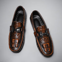 Crocodile Pattern Gommino Men's Shoes Breathable Business