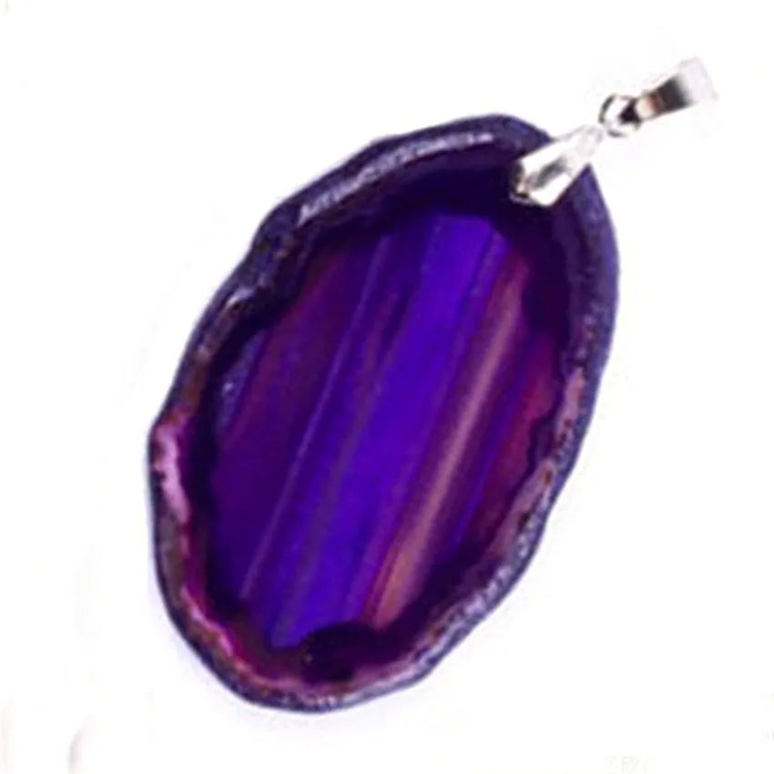 KFT Natural Colorful Agates Onyx Crystal Slice Geode Irregular Shape Agates Quartz Stone Pendant Fashion Jewelry