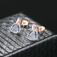 Top Quality Clear Heart Rose Gold Color Stud Earrings Jewelry Made with Genuine Austrian Crystal ZYE182 ZYE345