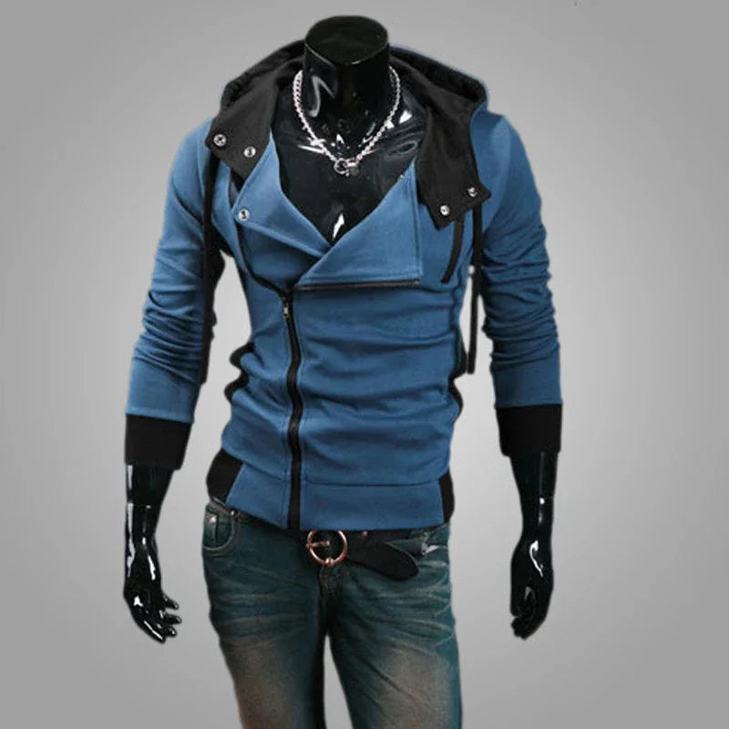 Casual Man Hoodie Sweatshirt 2024 Slim Male Zipper Streetwear Cardigan Hoodies Outerwear Black Sportswear Men Hooded Jacket