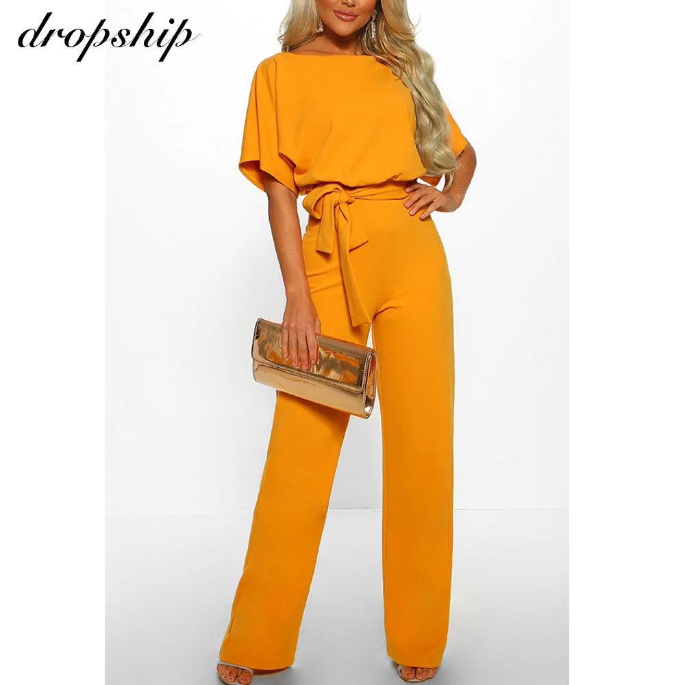 Dropship Jumpsuit Rompers Womens Overalls Women Jumpsuits 2022 Streetwear  Romper Spring Summer Lace-up Short Sleeve