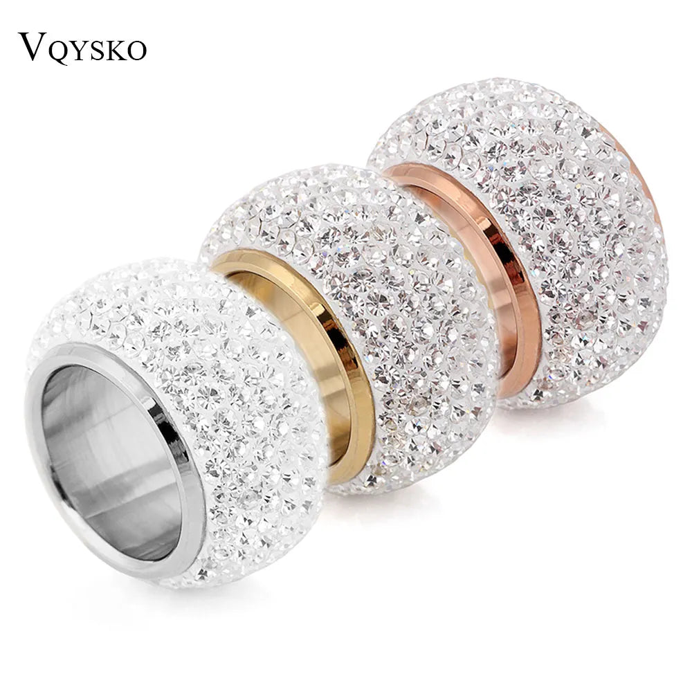 Wholesale shining full rhinestone finger rings for woman luxurious paragraph Crystal Jewelry Ring gold-color