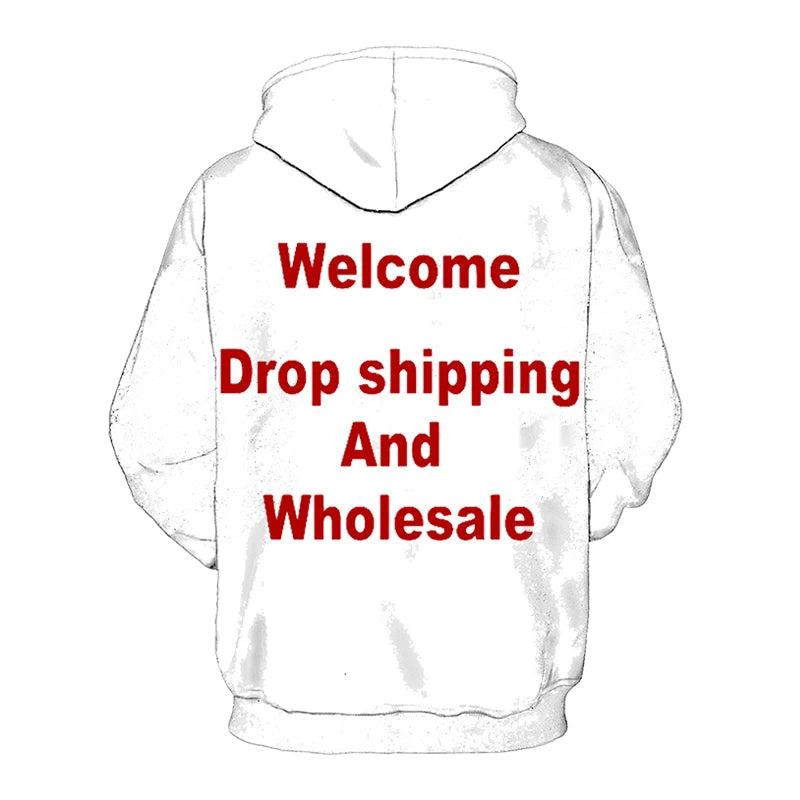 Diy Custom Design Own Style Polyester 3D Hoodie Men Fashion Casual Tops Customize Hoodies Personality Printed Products Pullover