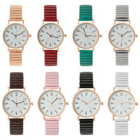 Women's Fashion Simple Digital Design Quartz Watch Casual Stainless Steel Stretch Buckleless Strap Ladies Clock Dress Watches