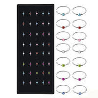 40/60PC Set Fashion Crystal C Shape Nose Ring Stainless Steel Multicolor Bend Nose Stud for Women Aro Nariz Anneau Nez Piercing