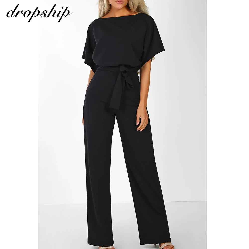 Dropship Jumpsuit Rompers Womens Overalls Women Jumpsuits 2022 Streetwear  Romper Spring Summer Lace-up Short Sleeve