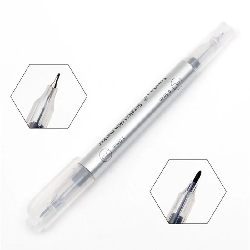 1Set Sterilized Tattoo Marker Pen Surgical Skin Microblading Positioning Tool with Measuring Ruler Permanent Makeup Accessories