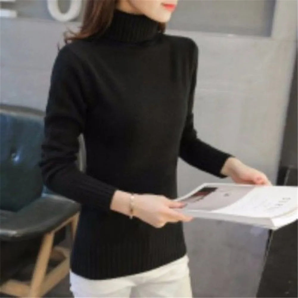 2023 Autumn Winter Women Clothes Teen Girls Sweaters Pull Femme Ladies Long Sleeve Tops Sweater Women Turtleneck Pullover Coat