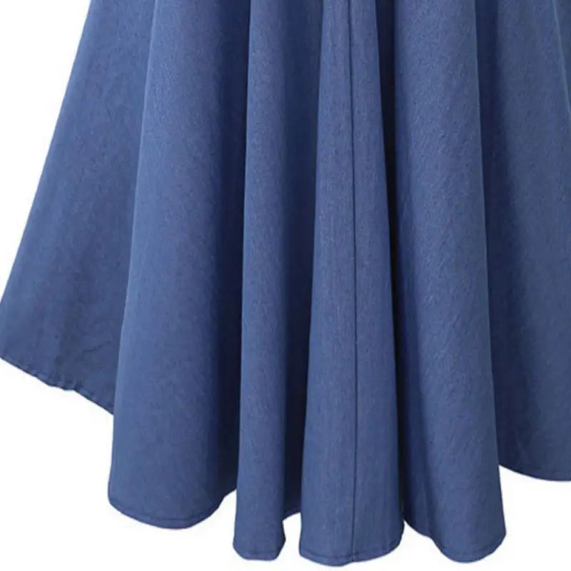 Spring Retro Denim Midi Skirts For Women  Clothes Streetwear Ladies Midi Skirts Jeans Casual High Waist A Line Women Skirts