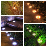 4-Pack Solar LED Ground Lights -Waterproof Outdoor Garden Pathway Decor