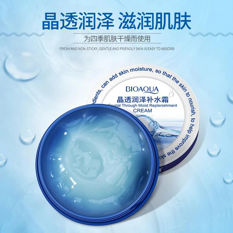 BIOAQUA Face Crystal Moisturizing Face Cream Skin Care Nourish Tight Filling Water Hyaluronic Acid Cream 38g