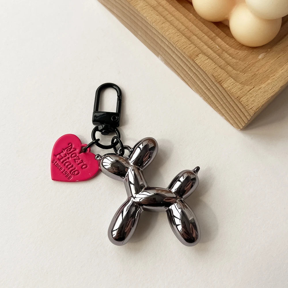 Cute Acrylic Cartoon Balloon Dog Keychains for Women Y2k Bag Pendant Couple Car Key Chains Jewelry Gift Decoration Accessories