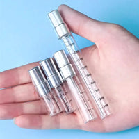 100pcs 2ml 3ml 5ml 10ml Scale Glass Perfume Spray Bottle Empty Clear Cosmetic Bottles Atomizer Refillable Sample Glass Vials