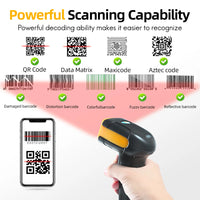 1D/2D  Supermarket Handhel  Barcode Bar  Code Scanner  Reader QR   PDF417 Bluetooth 2.4G Wireless &Wired USB Platform