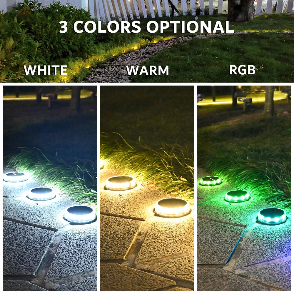 4-Pack Solar LED Pathway Lights - Waterproof, 1200mAh, Outdoor Garden