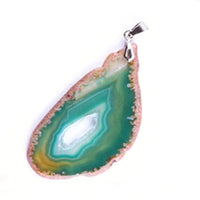 KFT Natural Colorful Agates Onyx Crystal Slice Geode Irregular Shape Agates Quartz Stone Pendant Fashion Jewelry