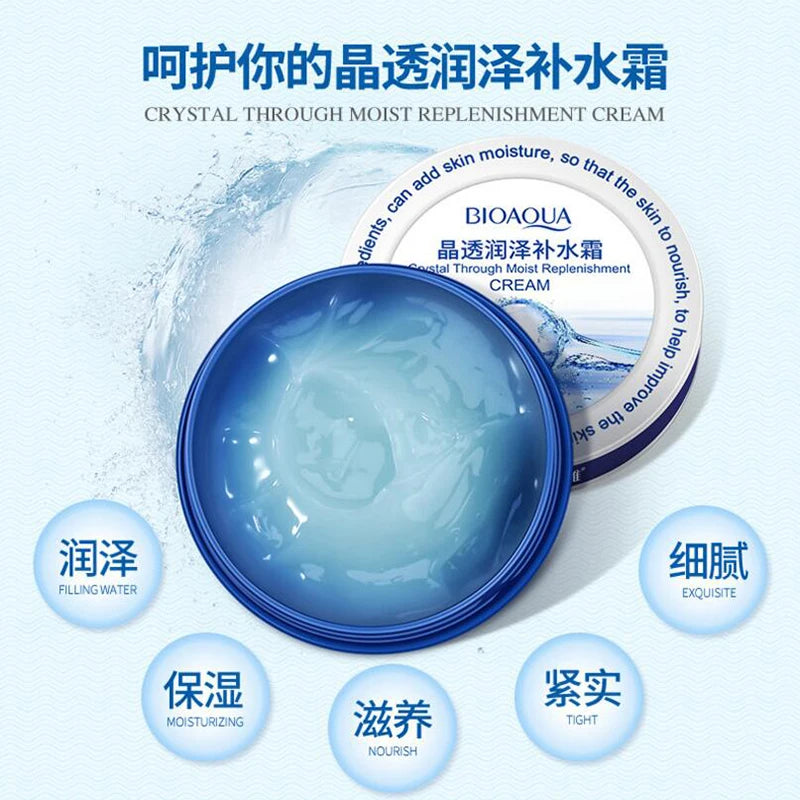 BIOAQUA Face Crystal Moisturizing Face Cream Skin Care Nourish Tight Filling Water Hyaluronic Acid Cream 38g