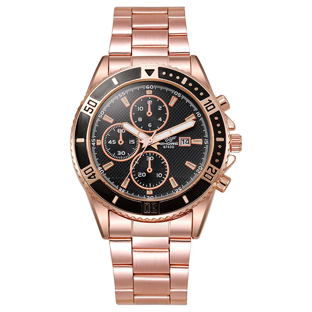 Luxury Men's Big Dial Brand Watch 2023 New Male Luminous Calendar Quartz Watches Business Stainless Steel Clock Wristwatches