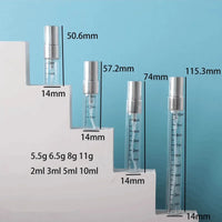 100pcs 2ml 3ml 5ml 10ml Scale Glass Perfume Spray Bottle Empty Clear Cosmetic Bottles Atomizer Refillable Sample Glass Vials