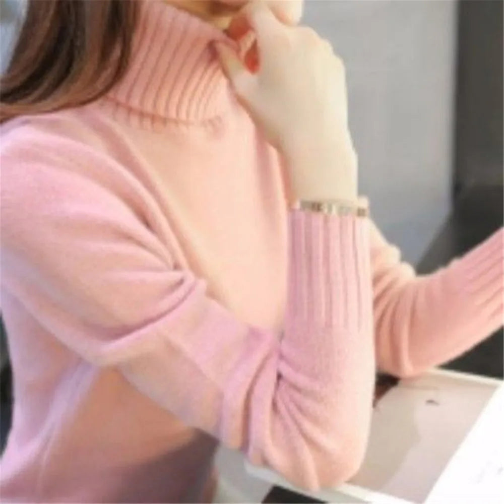 2023 Autumn Winter Women Clothes Teen Girls Sweaters Pull Femme Ladies Long Sleeve Tops Sweater Women Turtleneck Pullover Coat