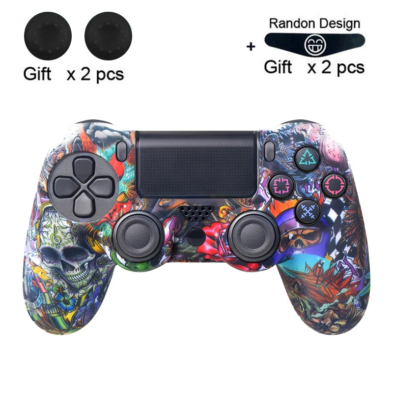 DATA FROG Soft Flexible Cover Silicone Case Protection Skin For Playstation 4 PS4 Pro Slim Gamepad Case Light Bar Sticker 2 Grip