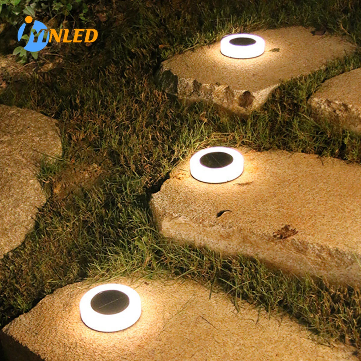 Waterproof LED Solar Ground Lights - Outdoor Pathway and Landscape Decor