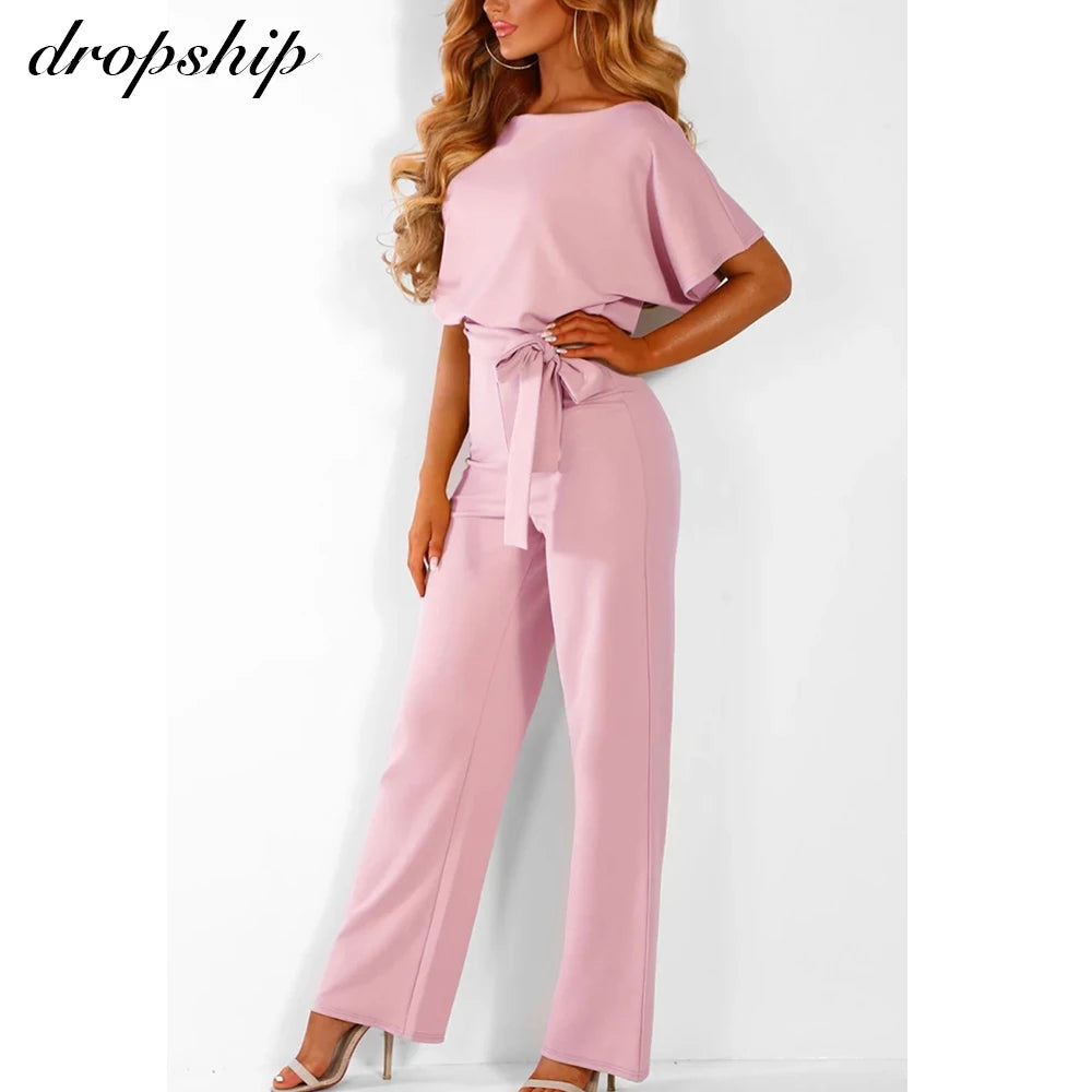 Dropship Jumpsuit Rompers Womens Overalls Women Jumpsuits 2022 Streetwear  Romper Spring Summer Lace-up Short Sleeve