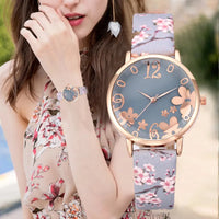 Colorful Flowers Women's Watches Printed Belt Quartz Wristwatches for Girls Ladies Watches Casual Clock Gift Relogios Feminino