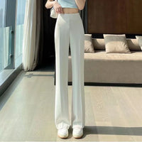 Black Straight Leg Tailoring White Office Female Pants High Waist Khaki Work Trousers for Women Clothes Summer Slacks Classic G