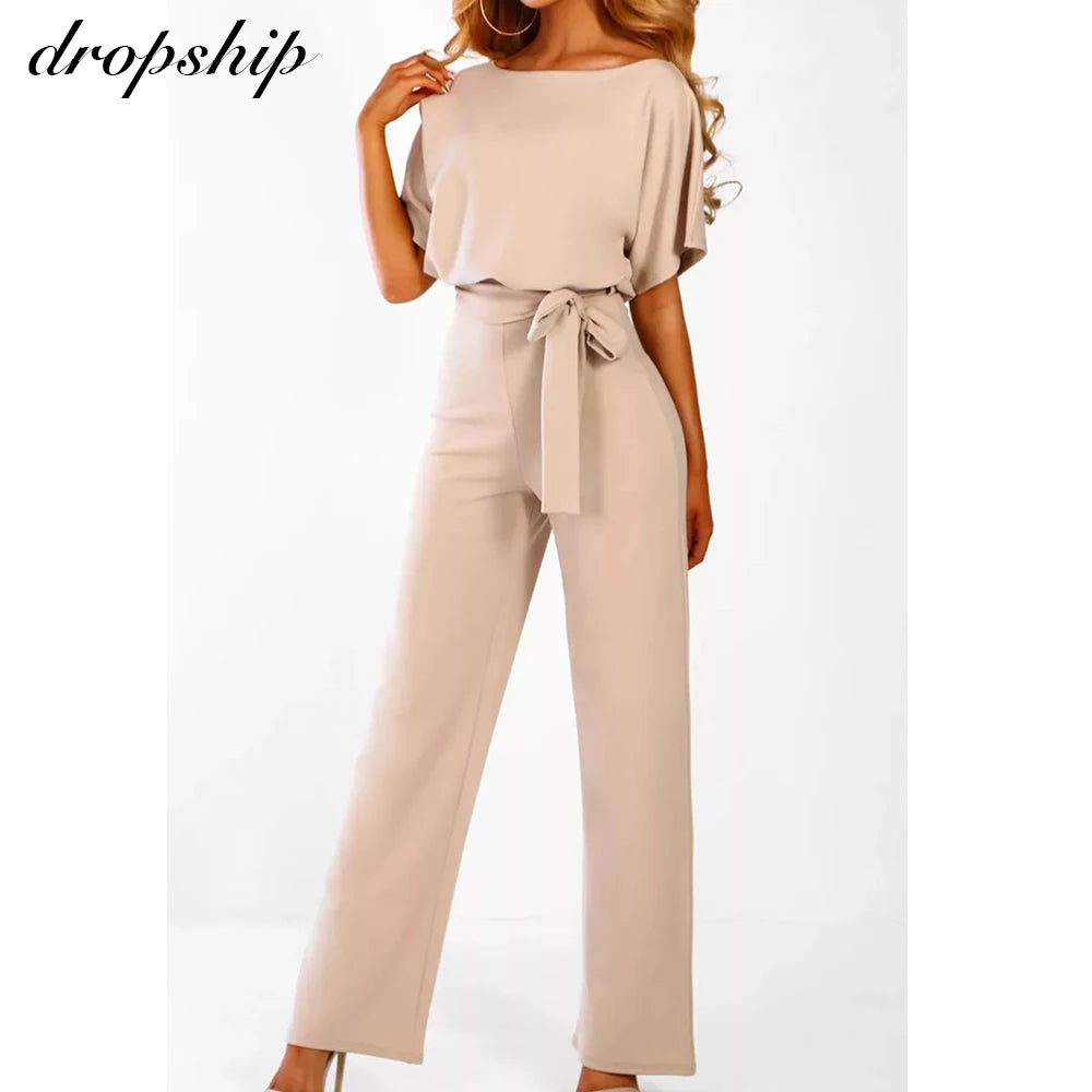 Dropship Jumpsuit Rompers Womens Overalls Women Jumpsuits 2022 Streetwear  Romper Spring Summer Lace-up Short Sleeve