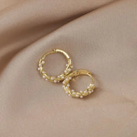 2022 Korean New Simple Temperament Circle Pearl Earrings Fashion Small Versatile Earrings Women's Jewelry