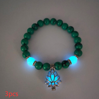 Energy Luminous Lotus Natural Stone Bracelet Yoga Healing Luminous Glow In The Dark Charm Beads Bracelet For Men Women Prayer Buddhism