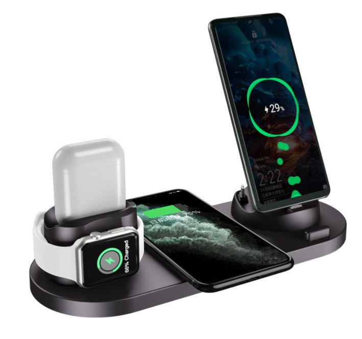 6-in-1 Wireless Charger Station: Fast Charging Pad for iPhone, Phone, and Watch