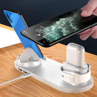 6-in-1 Wireless Charger Station: Fast Charging Pad for iPhone, Phone, and Watch