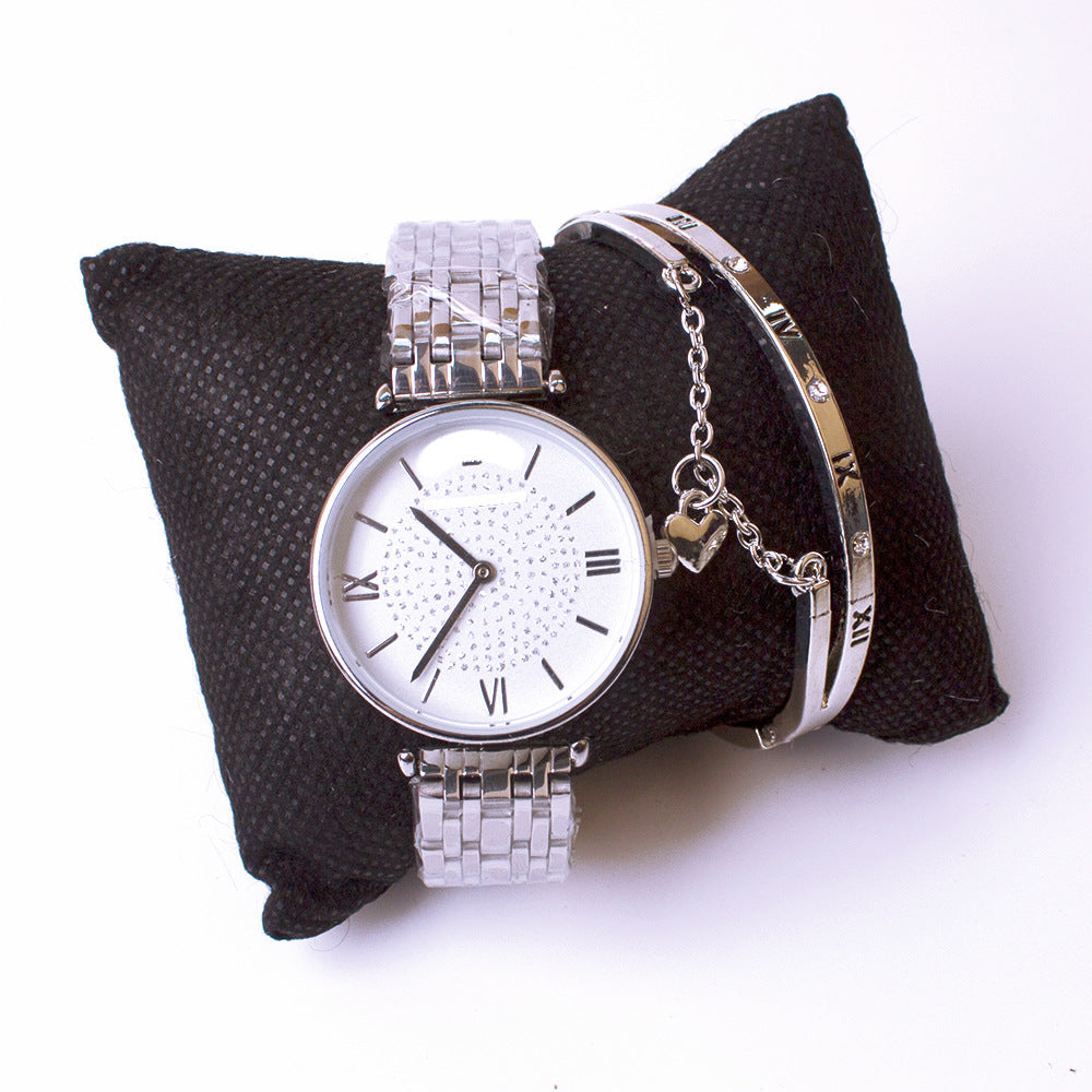 Wrist Watches Douyin The Same Gypsophila Watch Set Wechat Ladies Watch Bracelet Two-piece Set