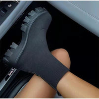 Women Sock Boots Platform Chunky Heels Shoes