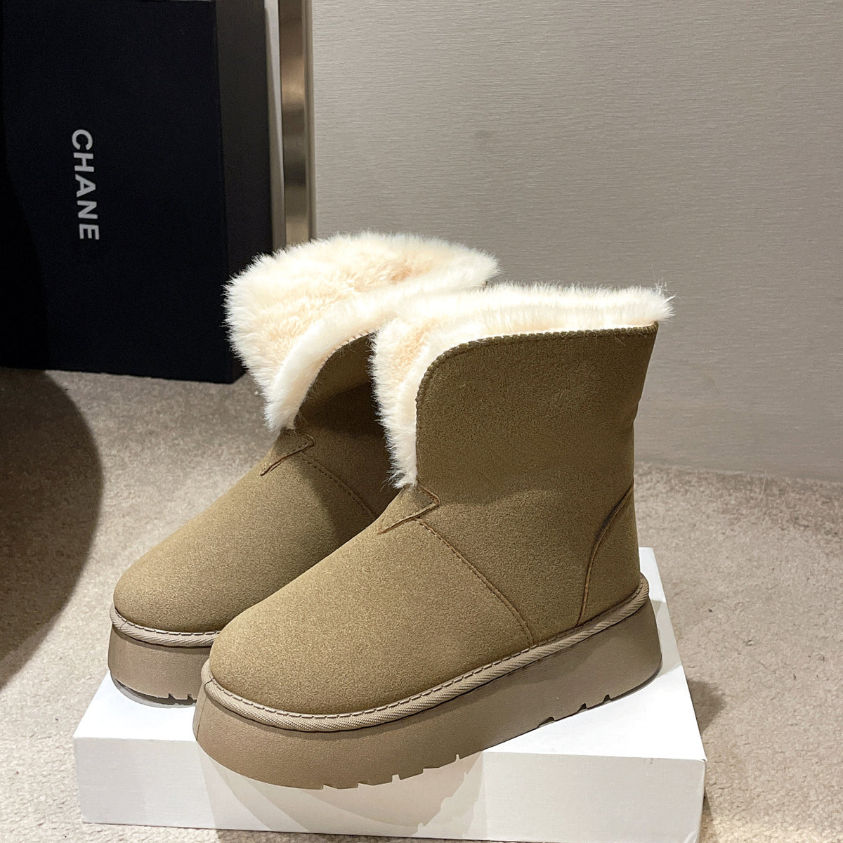 Winter Warm Snow Boots New Fashion Foldable Fleece Cotton Shoes For Women Plus Velvet And Thickened Plush Ankle Boots