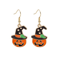 Halloween Earrings Cute Pumpkin Spooky Oil Drip Alloy Earrings Jewelry