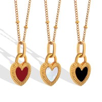 Double-Sided Color Heart-shaped Necklace Ins Style Niche Design Valentine's Day Personalized Love Necklace For Women Jewelry