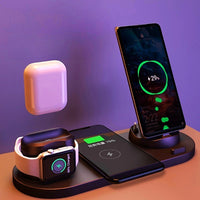 6-in-1 Wireless Charger Station: Fast Charging Pad for iPhone, Phone, and Watch